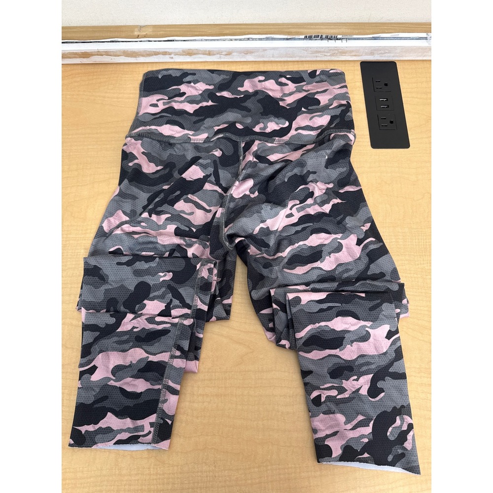 Greenfit Pink Grey Camo High Waisted Leggings One Size Honeycomb Texture Yoga